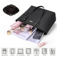thumbnail image 5 of Women Handbags Set 4pcs Purses for Women Tote Bags Satchel Shoulder Bag Wristlet Bag Clutch Purse for Women, 5 of 8