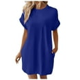 thumbnail image 2 of Tshirt Dress Women Summer Short Sleeve Crewneck Loose Fit Casual Mini Dresses with Pockets T Shirt Dresses for Women, 2 of 6