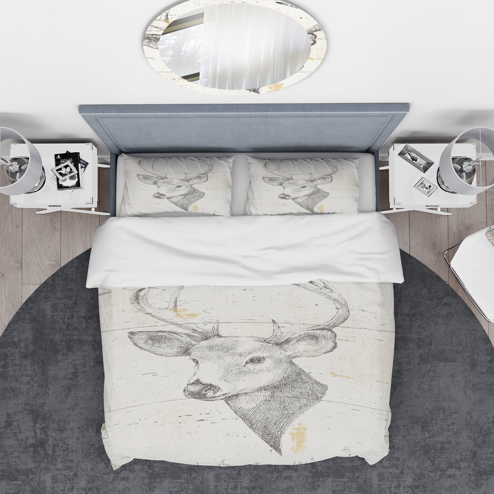 Designart 'Deer Wild and Beautiful II' Farmhouse Duvet Cover Set