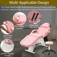 thumbnail image 2 of Multi-Functional 3-Section Esthetician Bed with 2 Trays & Hydraulic Swivel Stool, Adjustable Facial Massage Table for Salon Spa, Chic Pink Professional Beauty Gear, 2 of 8