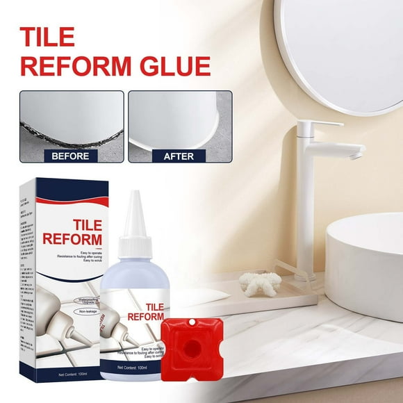 EQWLJWE Tile Grout, Repair Kit, Restore & Renew Tile Joints Line, Fast Drying Tile Grout Paint Squeeze Tube for Bathroom Shower Kitchen Floor Tile, Waterproof White Caulking Agent 100ml