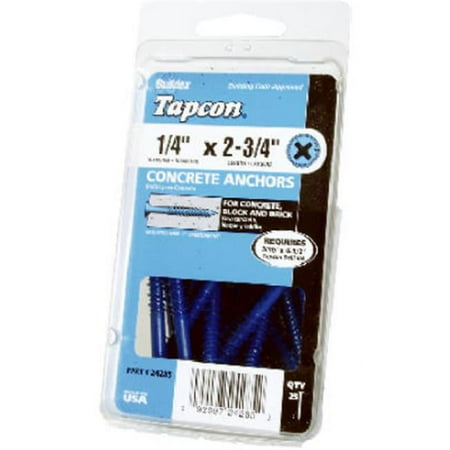 

ITW Brands 24275 25 Pack 0.25 x 1.75 in. Phillips Flat Head Concrete Screw