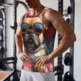 thumbnail image 5 of Logiee French Bulldog In Sunglasses Print Men's Workout Tank Top,Quick Dry Workout Tank Top,Gym Muscle Tee,Fitness Bodybuilding Sleeveless T Shirt-X-Large, 5 of 7