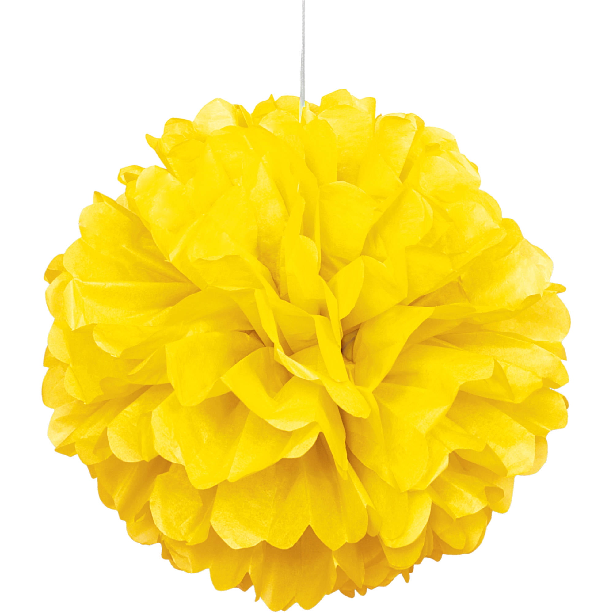 Unique Industries Yellow 16" Asymmetrical Shaped Tissue Paper Hanging