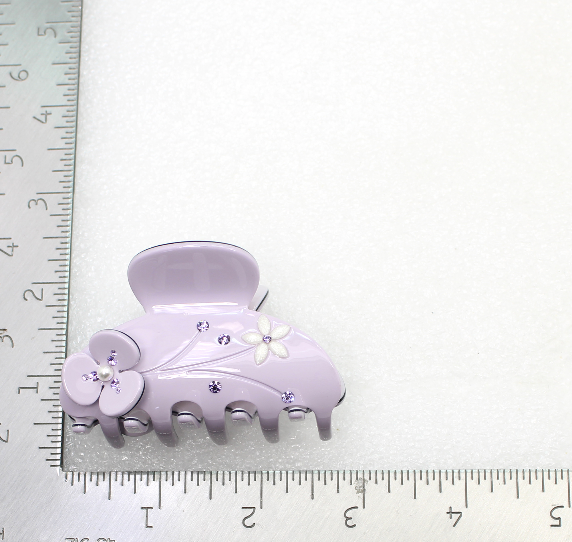 Faship Lavender Cellulose Acetate Floral Art Deco Hair Claw Clips