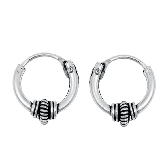 Sterling Silver Bali Hoop Rope Weave Boho Earrings 925 New Jewelry Female Unisex