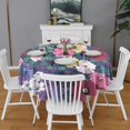 thumbnail image 2 of Pioneer Flower Floral Print Pattern Round Tablecloth 60"x60",Wrinkle Wipeable Table Cloth for Kitchen Dining Room Picnic Patio Party, 2 of 6