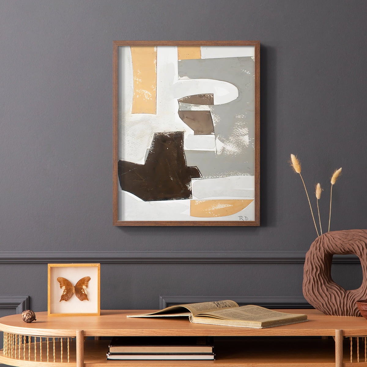Andalusian Forms III Framed Print in Brown Solid Wood Framed Print No Nail Hanging