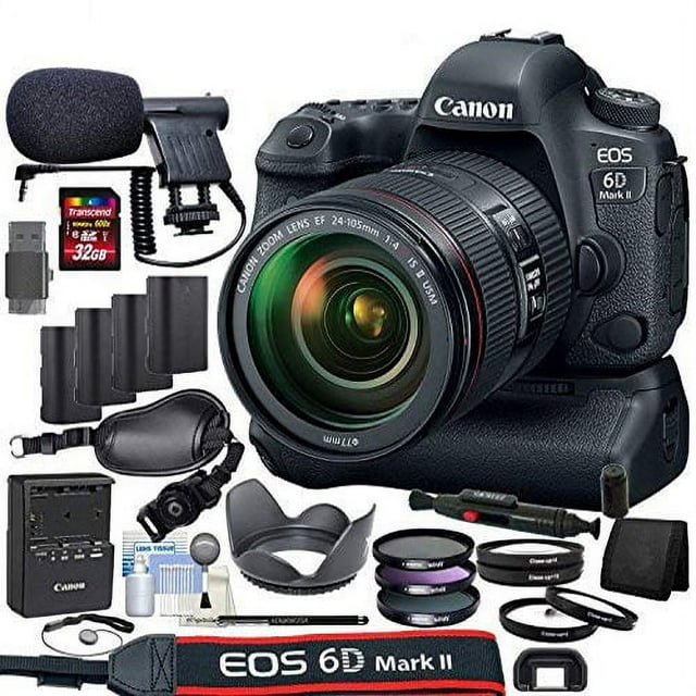 Canon EOS 6D Mark II Appareil Photo Reflex Numérique Kit +24-105mm is II USM Objectif + Canon BG-E21 Gri