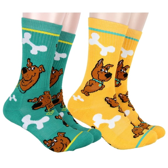 Scooby Doo Men's Socks Scrappy And Scooby 2 Pack Athletic Adult Crew Socks