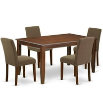 East West Furniture Dining Room Set Mahogany, DUAB5-MAH-18