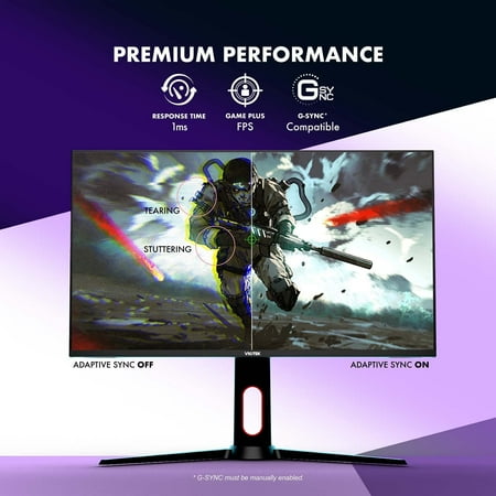 Viotek - GFI27DBXA 27 Inch 180Hz QHD 1440p 1ms Gaming Monitor (HDMI, DisplayPort) - Black