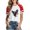 Freedom Red, variant on Cmfcve Women's Summer Graphic Tees Round Neck Plunge-cut Short Sleeves Gym Blouse Vintage Solid Color Independence Day Tunics