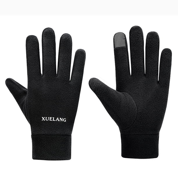 Guantes de lana para hombre, otoño e invierno, terciopelo, cálidos, para exteriores, ciclismo, vehículos eléctricos, deportes, conducción, guantes de lana a prueba de frío