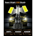 thumbnail image 5 of 9003/H4+H16/5202 LED Headlight Bulbs High&Low Dual Beam 6000K White 5202 Fog Light Combo, 5 of 16