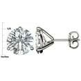 thumbnail image 3 of Star K� Round 7mm Simulated Aquamarine Three 3 prong Martini push back Stud earrings, 3 of 7