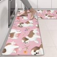 thumbnail image 2 of Kitchen Rugs Sets Of 2,Shih Tzu Dogs and Pioneer Flower Anti Fatigue Kitchen Mat Rugs Non Slip Washable,Decorative Kitchen Floor Mats for Kitchen,Sink,Laundry,17"X47", 2 of 5