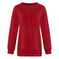 thumbnail image 5 of Qertyioot T-Shirt Graphique pour Femmes de la Saint-Valentin à Manches Longues, Haut à Col Rond Imprimé, Chandail Décontracté, 5 of 5