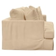 thumbnail image 3 of Sunset Trading Newport 94" Fabric Slipcovered Recessed Fin Arm Sofa in Tan, 3 of 8