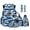 3D Broken Wall Sharks Camo, variant on Xixirimido Abstract Dinosaurs 6 Pieces School Backpack Combo | Backpack Lunch Bag Pencil Case Water Bottle Holder Keychain Bookmark, Lightweight Daypack for Students