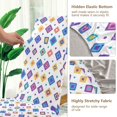 thumbnail image 5 of Yayeee 2 Pack Dining Chair Covers Stretch Parson Chairs Slipcovers Seat Protector, Purple Retro Shapes, 5 of 6