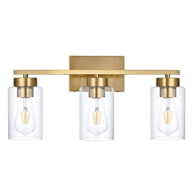 Luz para Tocador de Baño A1A9 3 Luces Dorado Cepillado 28x10 cm 1.5 kg 110V