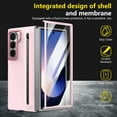 thumbnail image 2 of Case for Samsung Galaxy Z Fold 7, Camea Frame Stand, with Stylus and Stylus Holder, Tempered Glass Screen Protector, Metal Buttons Matte PC Shockproof Case for Samsung Galaxy Z Fold 7, Pink, 2 of 12