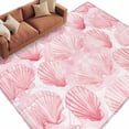 thumbnail image 2 of 6'x9' Area Rugs, Pink Shell Coastal Indoor Outdoor Area Rug for Living Room Bedroom, Nautical Ocean Summer Beach Sea Washable Bathroom Rugs Kitchen Floor Carpet Mats Home Decor Aesthetic, 2 of 8