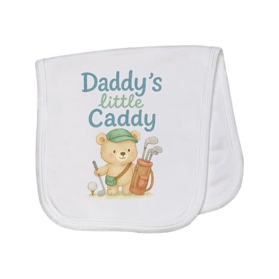 Inktastic Daddy's Little Caddy Bear Golf Theme Baby Burp Cloth
