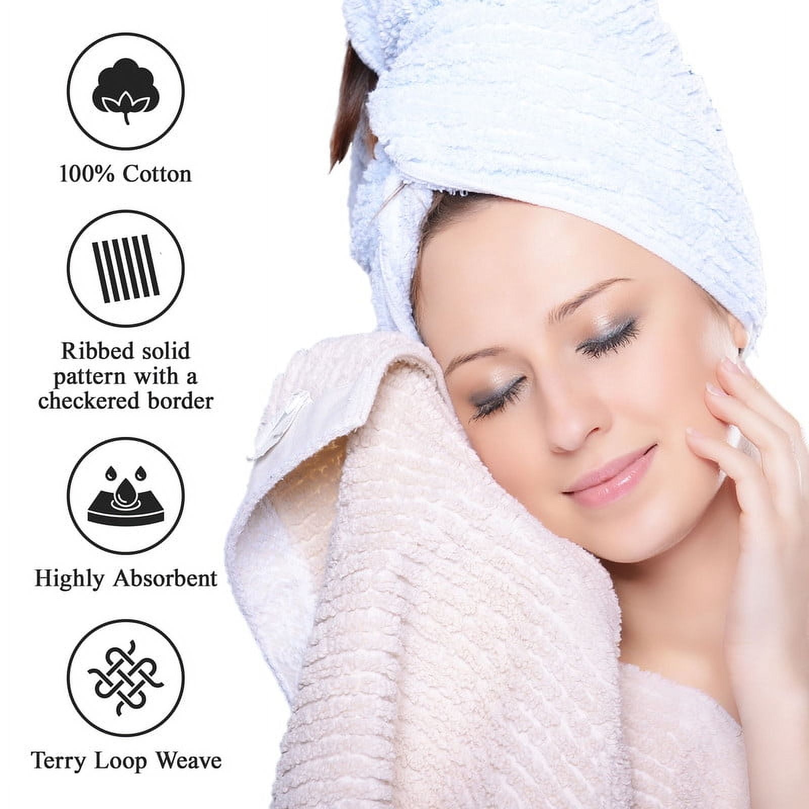 Superior Soho Ribbed Cotton 3-Piece Assorted Towel Set, White