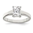 thumbnail image 1 of 925 Sterling Silver Solitaire Emerald Cubic Zirconia Cz Ring Engagement, 1 of 6