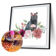 thumbnail image 1 of Cuadros Decorativos Kit de pintura de diamante 5D, bricolaje, flor, gato, taladro redondo completo, pared de mosaico (A1571) Sywqhk Nuevos Originales, 1 of 1