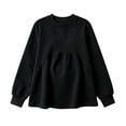 thumbnail image 3 of Maternity Women's Crewneck Sweatshirt Long Sleeve Front Pleated Blouse Fall Pregnancy Workout Loose Fit Top M-3XL, 3 of 6