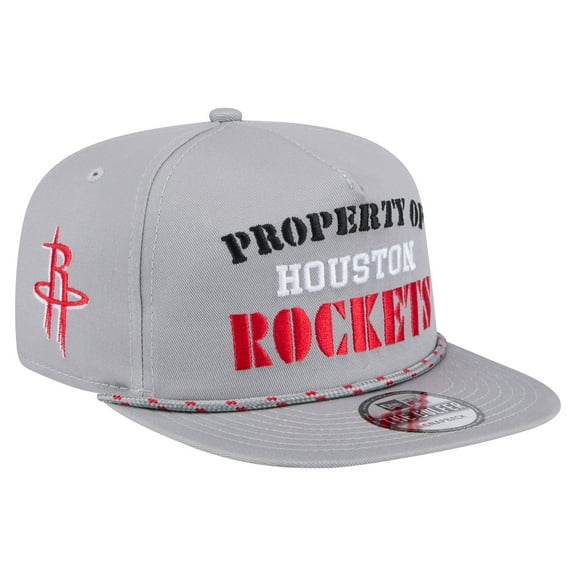 Men's New Era Gray Houston Rockets Throwback Property Of Golfer Snapback Hat
