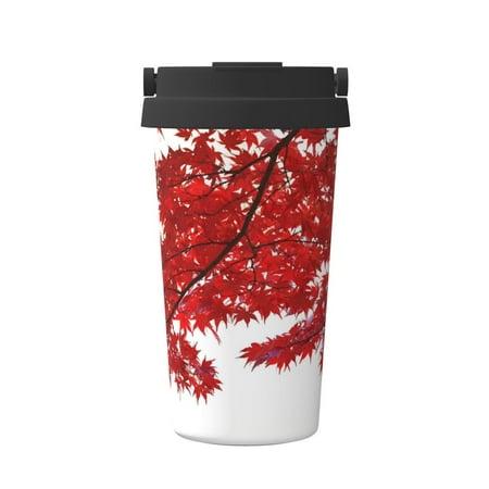 

KLL Red Maple Leaf Pattern Stainless Steel Vacuum Insulated Tumbler - Carry Insulated Coffee Mug - Reusable Insulated Cold Brew Iced Coffee Cup Thermos