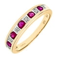 thumbnail image 2 of 9ct Gold Jewelco London 2pts Diamond 0.38ct Ruby Channel Eternity Ring 2mm, 2 of 6