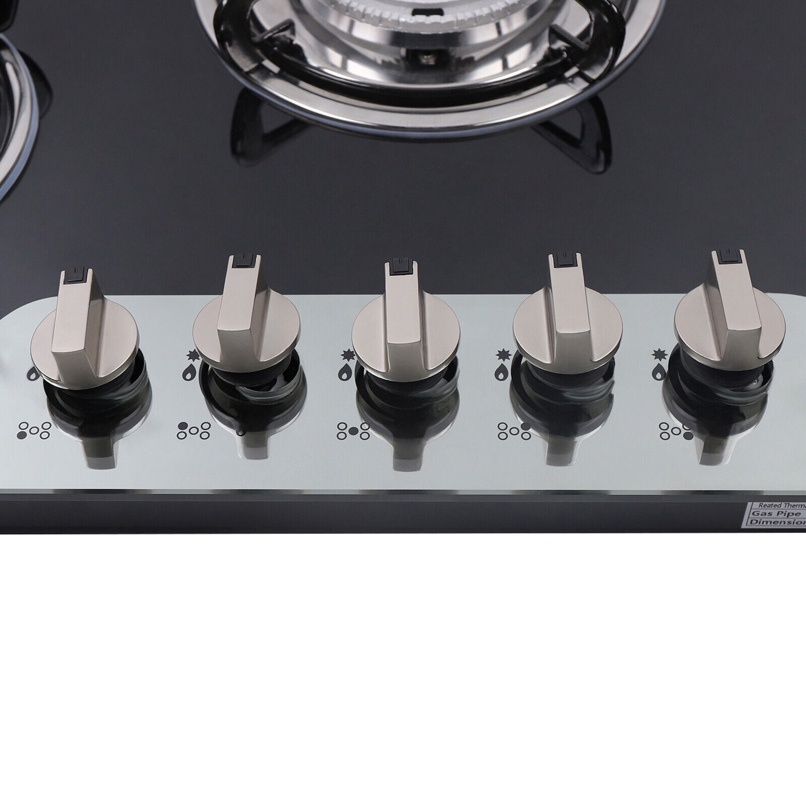 Gas Cooktop with 5 Burners 5 Burners with Independent Fire Adjustment Knobs 180° Fire Control for Domestic or Commercial Cooking