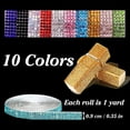 thumbnail image 2 of 10 Rolls Crystal Rhinestone Diamond Ribbon Crystal Self Adhesive Ribbon Diamond Bling Ribbon Roll Rhinestone Ribbon DIY Decoration Sticker for DIY Shoes Clothing Decoration, 2 of 6