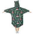 thumbnail image 2 of FORMRS Wearable Blanket Hoodie with Sleeves for Kids Cozy Flannel Sweatshirt, Red Christmas Trees, 2 of 7