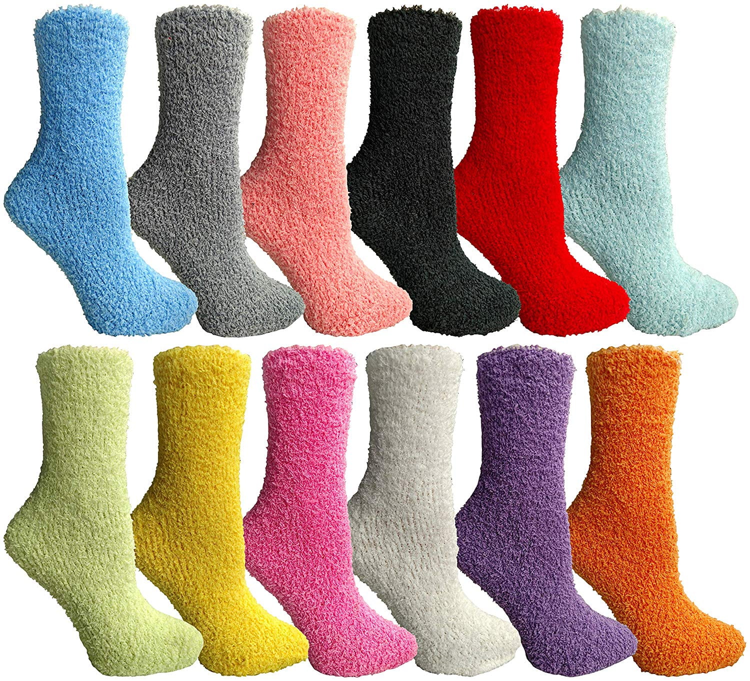 Women's Assorted Plush Socks Lot of 24 Pairs One Size Fits Most 