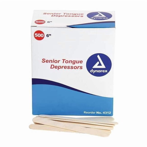 First Aid Only Tongue Depressors, Wood, 6 in L, 5/8 in W 25-900