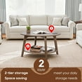 thumbnail image 3 of FDW Round Coffee Table with Storage and Sturdy MDF Top & Tapered Legs,Brown, 3 of 7