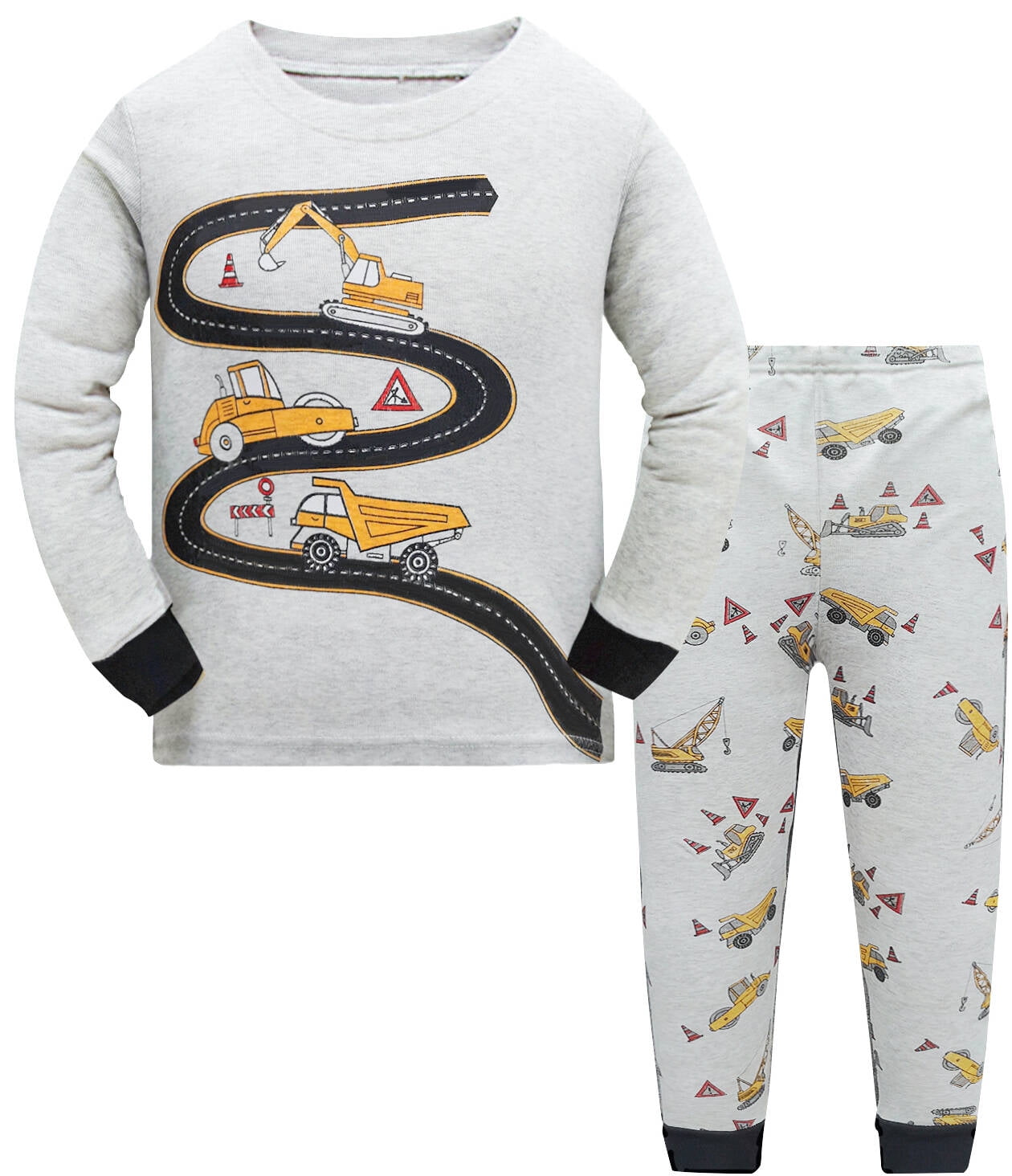 Akyzic Boys Pajamas 100% Cotton Summer Pjs for Toddler Boy Train Dinosaur 2 Piece Sleepwear Short Set Clothes Size 2-10T 