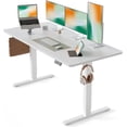 thumbnail image 2 of 63 x 28 Large Standing Desk, Height Adjustable Electric Computer Desk, 28" Deep Desktop, Sit Stand up  Office Workstations with 4 Preset Heights, White, 2 of 7