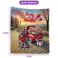 thumbnail image 5 of Be My Valentine's Pitbull Truck Full of Love Flower Balloon Quilt Blanket Terrier Dog Lover Cozy Comforter Throw Blanket - 02029, 5 of 5