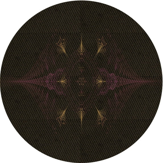 Ahgly Company Machine Washable Indoor Round Transitional Chocolate Brown Area Rugs, 4' Round