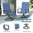 thumbnail image 3 of Vicllax Outdoor Dining Chair Patio Swivel Chairs Padded Textilene Fabric Metal Frame Set of 4 Blue, 3 of 12