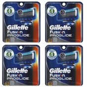 Gillette Fusion ProGlide Refill Cartridge Blades, 32 count , (4 pack of 8)