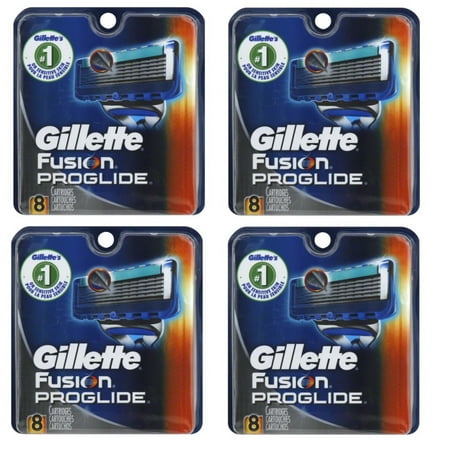 Gillette Fusion ProGlide Refill Cartridge Blades, 32 count , (4 pack of 8)