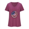 thumbnail image 4 of Camisetas Casuales de las Mujeres Gradiente Día de la Independencia Impreso Cuello Redondo, Blusa de Manga Corta para Diario, Fiesta Y Primavera Verano, 4 of 6